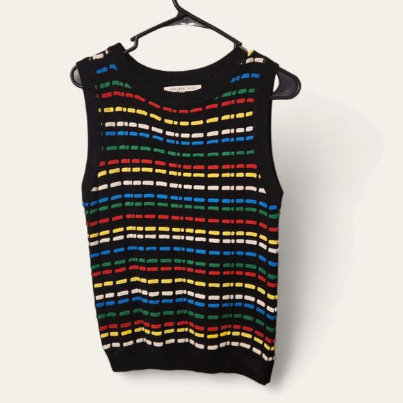 Endless Rose Multicolor Sweater Vest  Crew Neck Womens Size Small - Picture 1 of 3